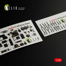   Kelik P-61B 'Black Widow' interior 3D decals for GWH kit - 3D belsőtér-részletező matricakészlet