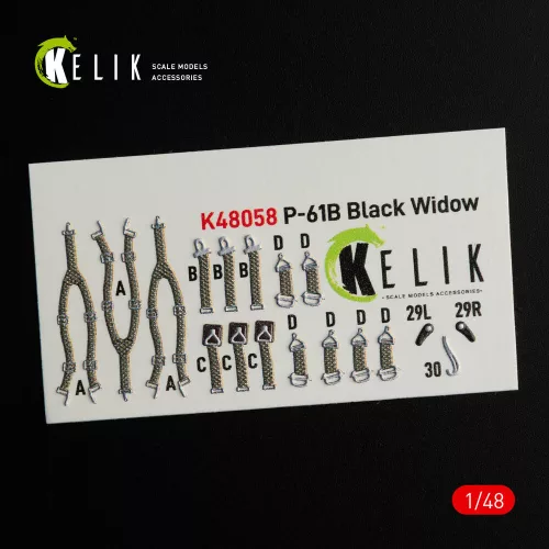 Kelik P-61B 'Black Widow' interior 3D decals for GWH kit - 3D belsőtér-részletező matricakészlet