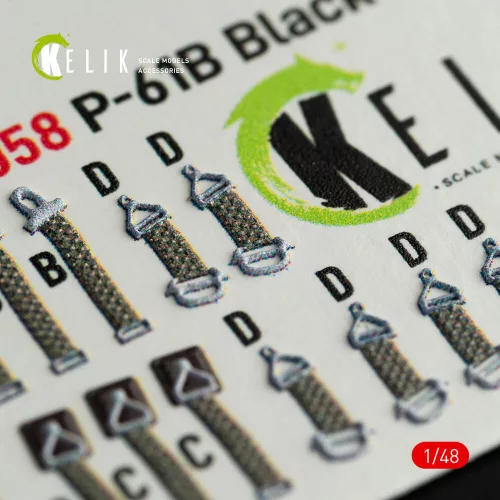 Kelik P-61B 'Black Widow' interior 3D decals for GWH kit - 3D belsőtér-részletező matricakészlet