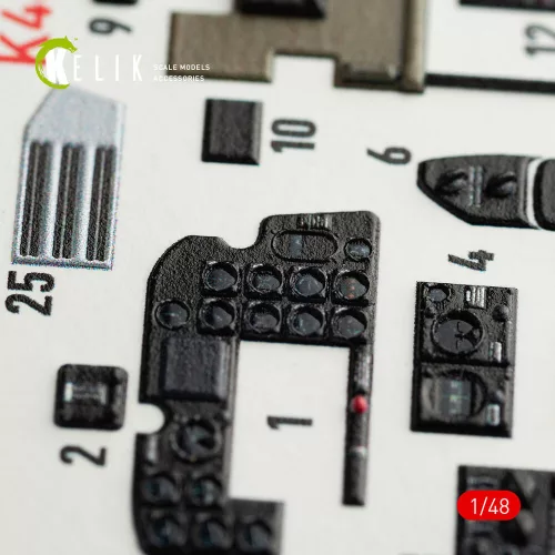 Kelik P-61B 'Black Widow' interior 3D decals for GWH kit - 3D belsőtér-részletező matricakészlet