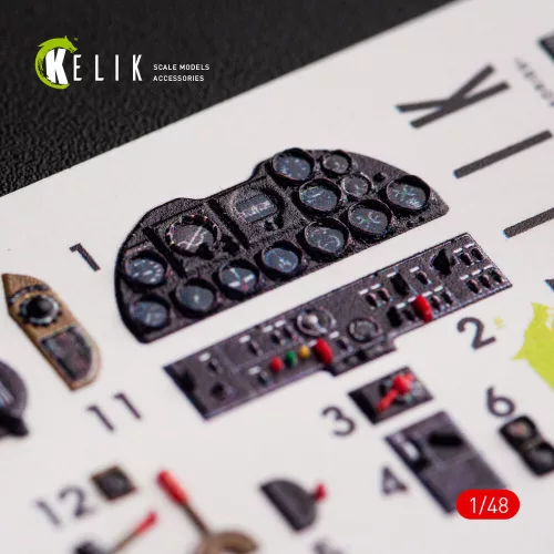 Kelik P-51H Mustang interior 3D decals for Modelsvit kit - 3D belsőtér-részletező matricakészlet