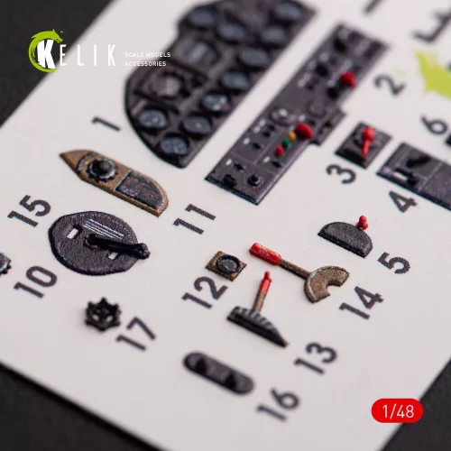 Kelik P-51H Mustang interior 3D decals for Modelsvit kit - 3D belsőtér-részletező matricakészlet