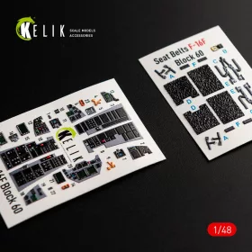   Kelik F-16F Desert Vipers Block 60 interior 3D decals for Kinetic kit - 3D belsőtér-részletező matricakészlet
