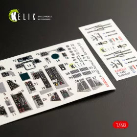   Kelik F-14D Tomcat interior 3D decals for Tamiya kit - 3D belsőtér-részletező matricakészlet