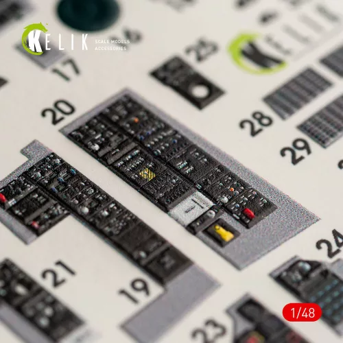 Kelik F-14D Tomcat interior 3D decals for Tamiya kit - 3D belsőtér-részletező matricakészlet