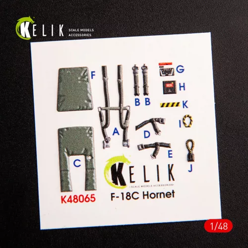 Kelik F-18C Hornet interior 3D decals for Hasegawa kit - 3D belsőtér-részletező matricakészlet