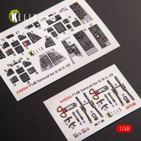   Kelik F-14B Tomcat interior 3D decals for GWH kit - 3D belsőtér-részletező matricakészlet