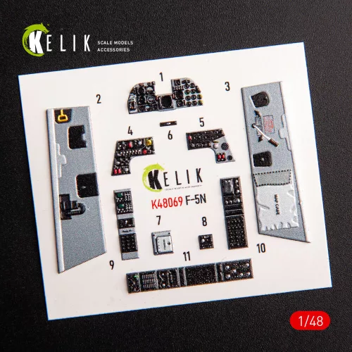Kelik F-5N interior 3D decals for AFV Club kit - 3D belsőtér-részletező matricakészlet