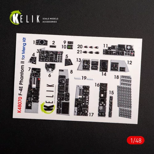 Kelik F-4E Phantom II interior 3D decals for Meng kit - 3D belsőtér-részletező matricakészlet