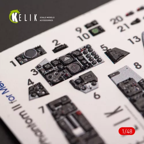Kelik F-4E Phantom II interior 3D decals for Meng kit - 3D belsőtér-részletező matricakészlet