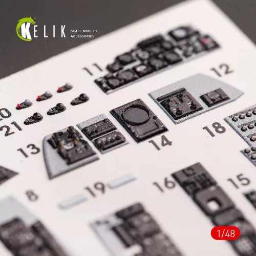 Kelik F-4E Phantom II interior 3D decals for Meng kit - 3D belsőtér-részletező matricakészlet