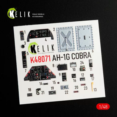 Kelik AH-1G interior 3D decals for ICM/Special Hobby kit - 3D belsőtér-részletező matricakészlet