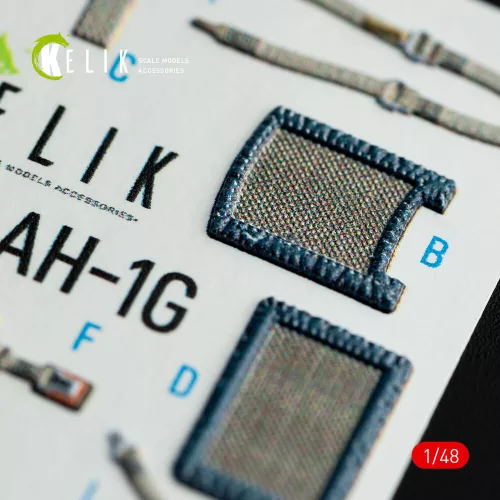Kelik AH-1G interior 3D decals for ICM/Special Hobby kit - 3D belsőtér-részletező matricakészlet