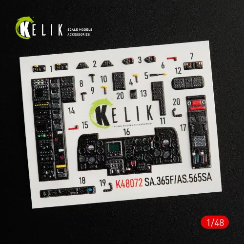 Kelik Dauphin II SA.365F / AS.565SA – 3D belsőtér-részletező matricakészlet, Kitty Hawk / Zimi Model maketthez
