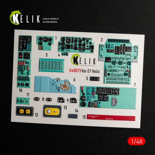 Kelik Ka-27 Helix interior 3D decals for HobbyBoss kit - 3D belsőtér-részletező matricakészlet