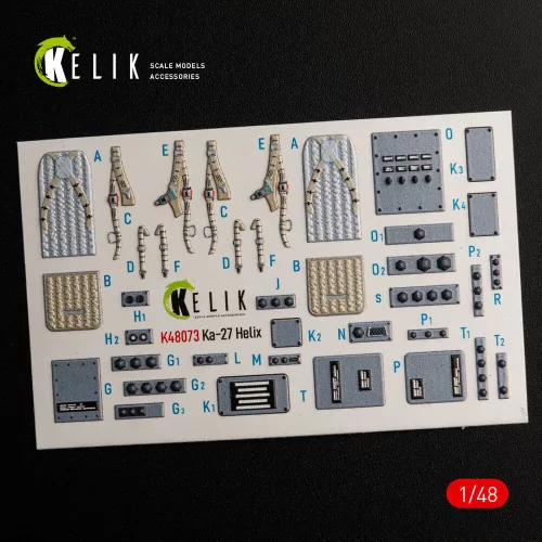 Kelik Ka-27 Helix interior 3D decals for HobbyBoss kit - 3D belsőtér-részletező matricakészlet