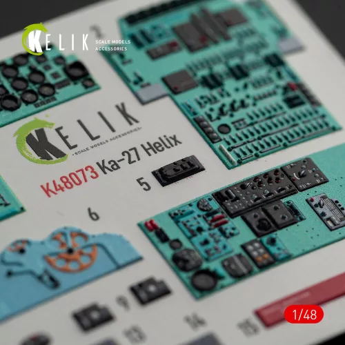 Kelik Ka-27 Helix interior 3D decals for HobbyBoss kit - 3D belsőtér-részletező matricakészlet