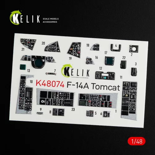 Kelik F-14A Tomcat interior 3D decals for Italeri kit - 3D belsőtér-részletező matricakészlet
