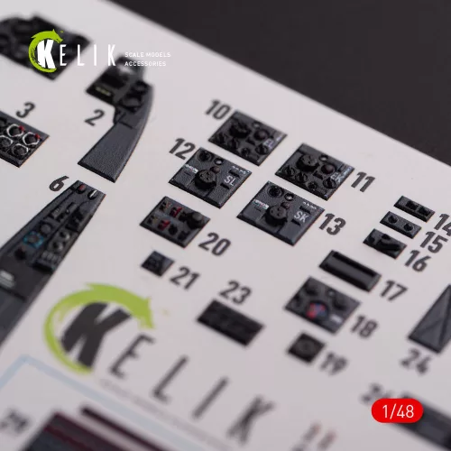 Kelik Messerschmitt Me-410 A1 interior 3D decals for Meng Model kit - 3D belsőtér-részletező matricakészlet