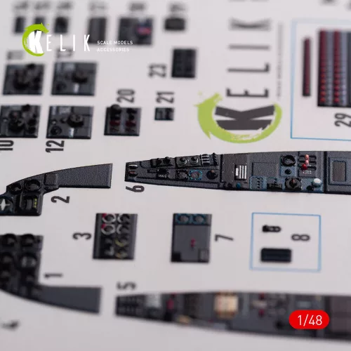 Kelik Messerschmitt Me-410 A1 interior 3D decals for Meng Model kit - 3D belsőtér-részletező matricakészlet