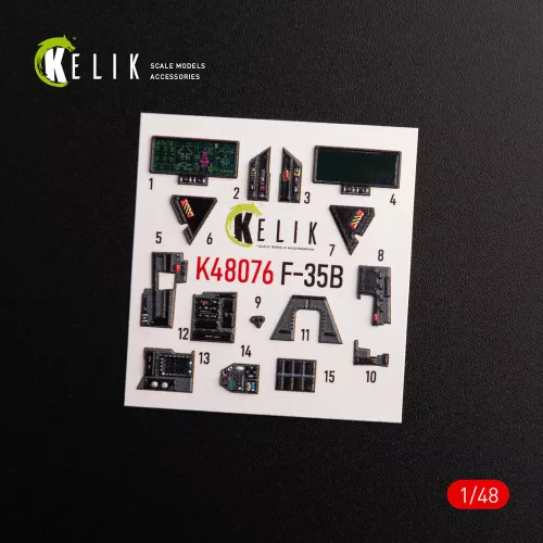 Kelik F-35B interior 3D decals for Tamiya kit - 3D belsőtér-részletező matricakészlet