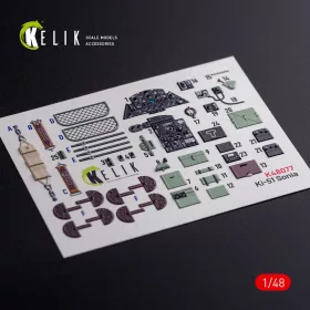   Kelik Ki-51 Sonia interior 3D decals for WingsyKits kit - 3D belsőtér-részletező matricakészlet