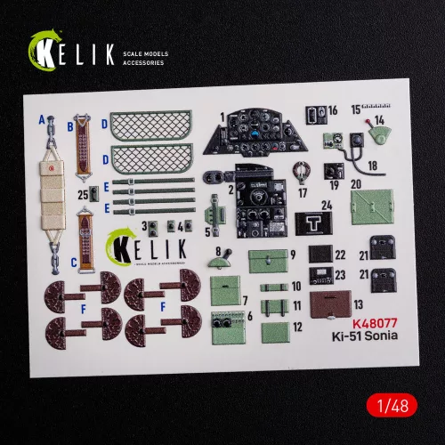 Kelik Ki-51 Sonia interior 3D decals for WingsyKits kit - 3D belsőtér-részletező matricakészlet