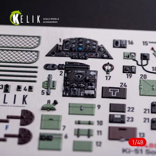 Kelik Ki-51 Sonia interior 3D decals for WingsyKits kit - 3D belsőtér-részletező matricakészlet