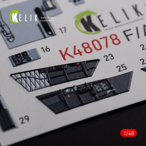 Kelik F/A-18F Super Hornet interior 3D decals for MENG kit - 3D belsőtér-részletező matricakészlet