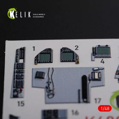 Kelik F/A-18F Super Hornet interior 3D decals for MENG kit - 3D belsőtér-részletező matricakészlet