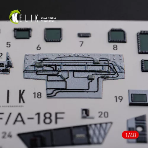 Kelik F/A-18F Super Hornet interior 3D decals for MENG kit - 3D belsőtér-részletező matricakészlet