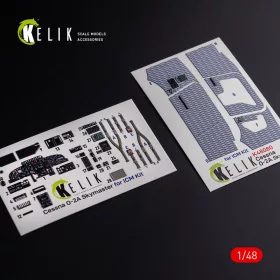   Kelik O-2A Skymaster interior 3D decals grey decoration type for ICM kit - 3D belsőtér-részletező matricakészlet, szürke dekorációs változat