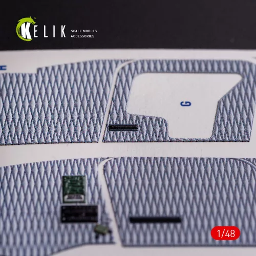 Kelik O-2A Skymaster interior 3D decals grey decoration type for ICM kit - 3D belsőtér-részletező matricakészlet, szürke dekorációs változat