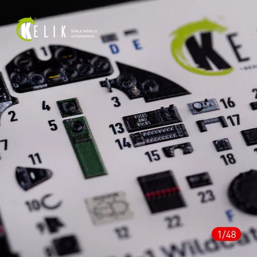 Kelik FM-1 Wildcat/Martlet Mk.V interior 3D decals for Tamiya kit - 3D belsőtér-részletező matricakészlet