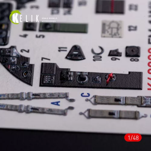 Kelik FM-1 Wildcat/Martlet Mk.V interior 3D decals for Tamiya kit - 3D belsőtér-részletező matricakészlet