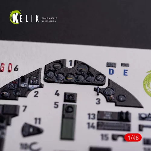 Kelik FM-1 Wildcat/Martlet Mk.V interior 3D decals for Tamiya kit - 3D belsőtér-részletező matricakészlet