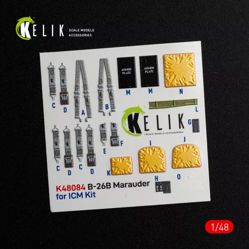 Kelik B-26B Marauder interior 3D decals for ICM kit - 3D belsőtér-részletező matricakészlet
