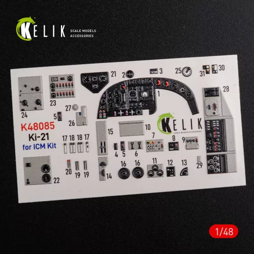 Kelik KI-21 interior 3D decals for ICM kit - 3D belsőtér-részletező matricakészlet