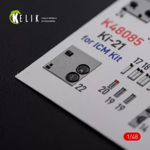 Kelik KI-21 interior 3D decals for ICM kit - 3D belsőtér-részletező matricakészlet