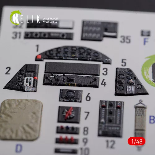 Kelik TBF-1C interior 3D decals for Academy kit - 3D belsőtér-részletező matricakészlet