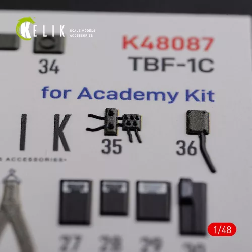 Kelik TBF-1C interior 3D decals for Academy kit - 3D belsőtér-részletező matricakészlet