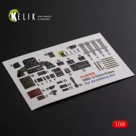   Kelik SBD-2 Dauntless interior 3D decals for Academy kit - 3D belsőtér-részletező matricakészlet