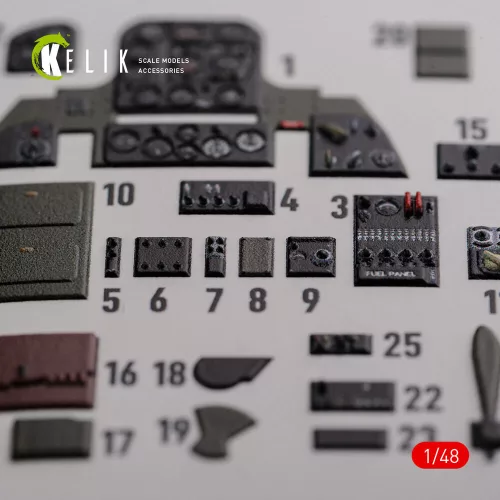 Kelik SBD-2 Dauntless interior 3D decals for Academy kit - 3D belsőtér-részletező matricakészlet