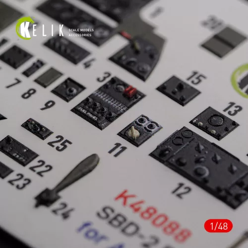 Kelik SBD-2 Dauntless interior 3D decals for Academy kit - 3D belsőtér-részletező matricakészlet