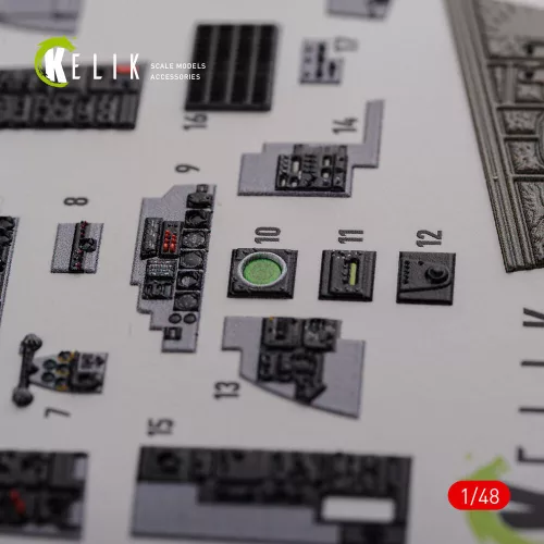 Kelik F-4J Phantom II interior 3D decals for Academy kit - 3D belsőtér-részletező matricakészlet