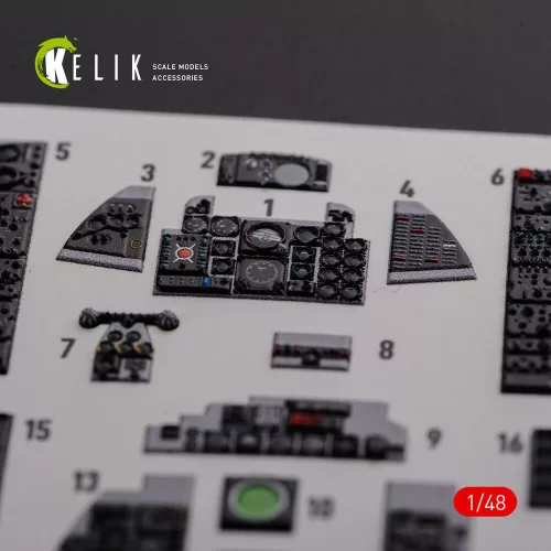 Kelik F-4J Phantom II interior 3D decals for Academy kit - 3D belsőtér-részletező matricakészlet