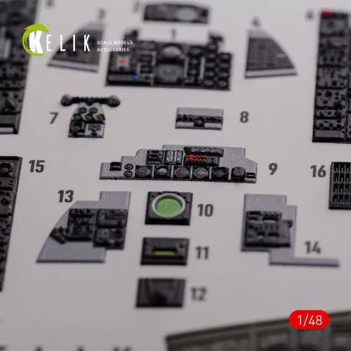 Kelik F-4J Phantom II interior 3D decals for Academy kit - 3D belsőtér-részletező matricakészlet