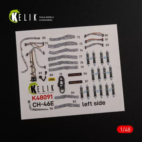 Kelik CH-46E Cargo compartment interior 3D decals for Academy kit - CH-46E tehertér – 3D belsőtér-részletező matricakészlet