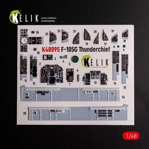 Kelik F-105G Thunderchief - interior 3D decals for HobbyBoss kit - 3D belsőtér-részletező matricakészlet