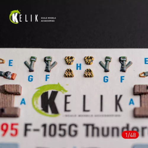 Kelik F-105G Thunderchief - interior 3D decals for HobbyBoss kit - 3D belsőtér-részletező matricakészlet
